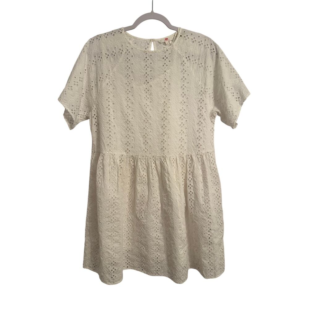 Levi's Poppy Dress Women's Size M Cottagecore Embroidered Eyelet Dress Boho Chic